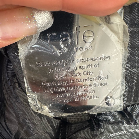 Rafe New York Black Metallic Leather Clutch Wristlet Evening Bag - Picture 11 of 11